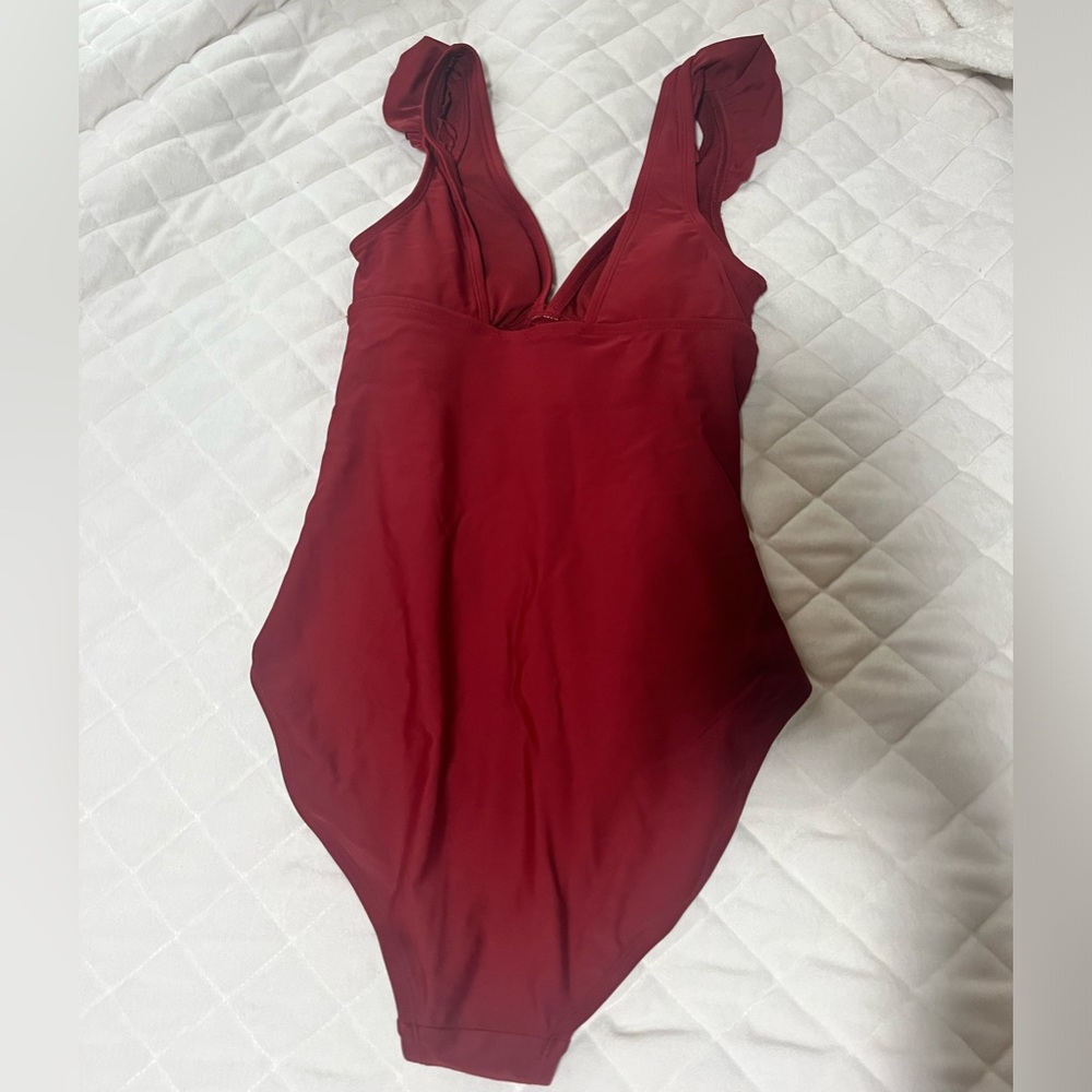 Red one piece swimsuit size xs
